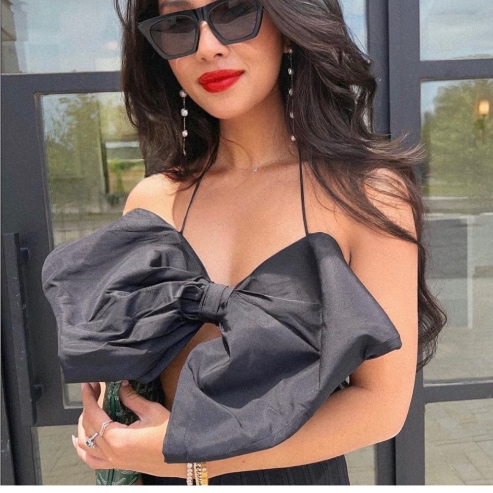 ZARA BLOGGER FAVE BIG BOW DETAIL TOP